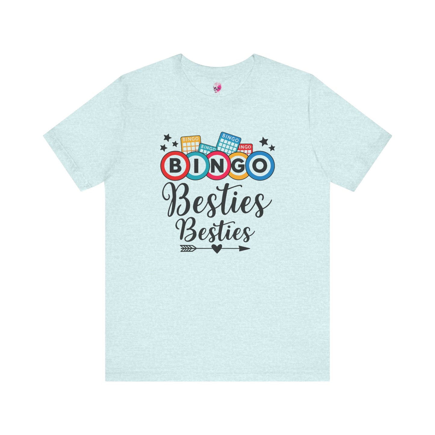 Bingo Besties Tee - Fun Unisex Jersey Short Sleeve Shirt for Game Nights, Friendship Gifts, Birthday Parties, Casual Wear