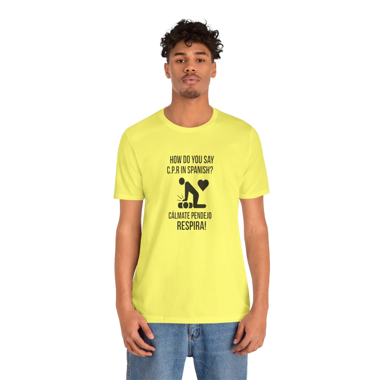 Spanish CPR Humor Tee, Funny T-Shirt, Unisex Short Sleeve Shirt, Great Gift for Nurses, Medical Students, CPR Classes
