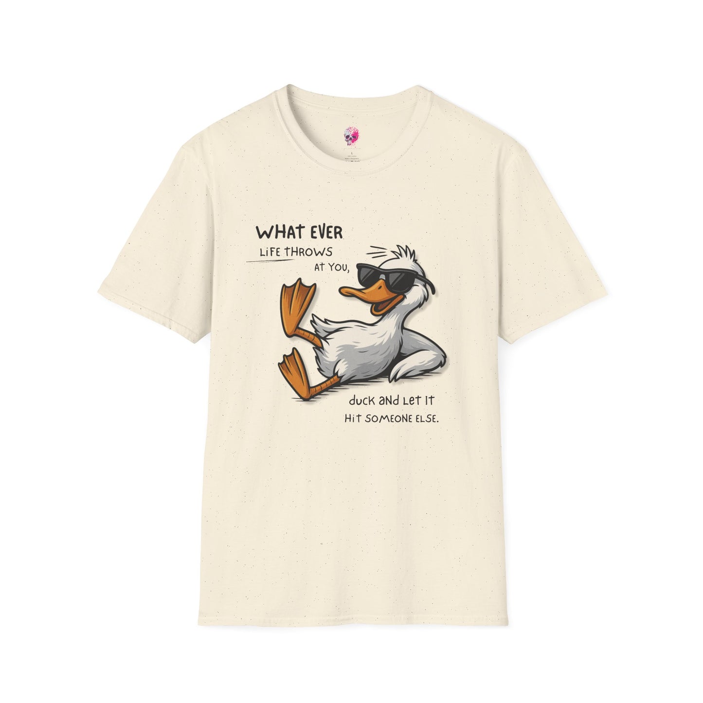 Funny Duck Quote Unisex T-Shirt | Life Throws at You | Gift for Friends, Humor Tee, Casual Wear, Birthday Gift, Animal Lover