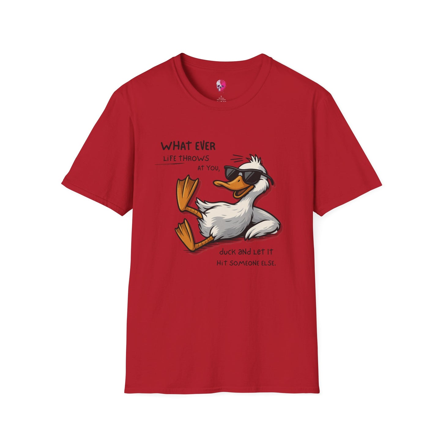 Funny Duck Quote Unisex T-Shirt | Life Throws at You | Gift for Friends, Humor Tee, Casual Wear, Birthday Gift, Animal Lover