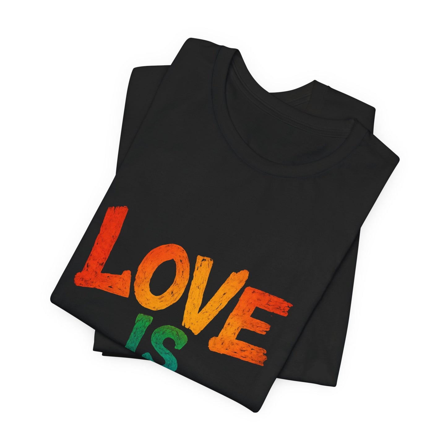 Rainbow Love Is Love Tee, LGBTQ+ Pride Shirt, Unisex Short Sleeve T-Shirt, Comfortable Casual Wear, Gift for Pride Month