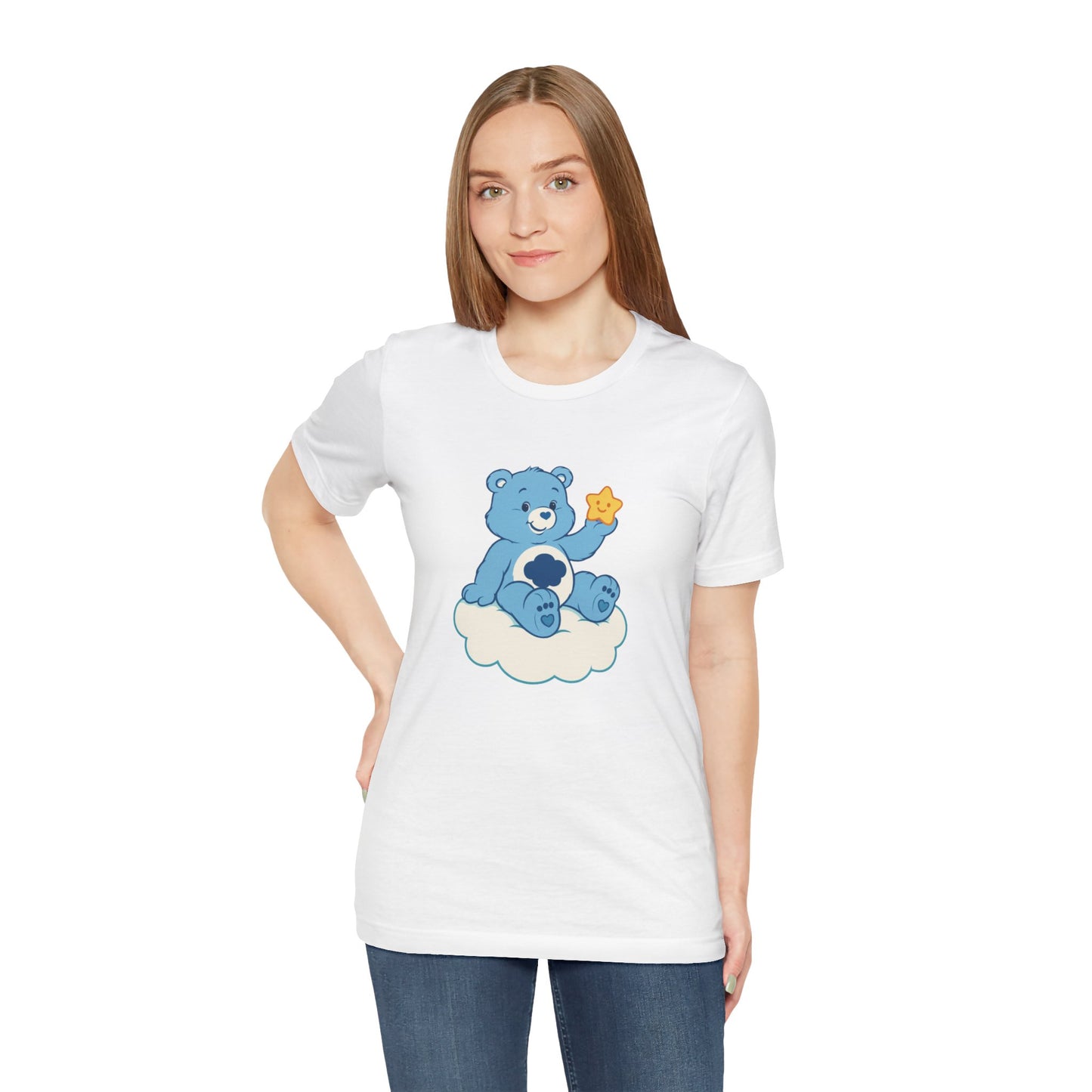 Cute Bear Cloud Tee, Adorable Graphic T-Shirt, Perfect Gift for Kids, Baby Shower, Birthday Party, Casual Wear