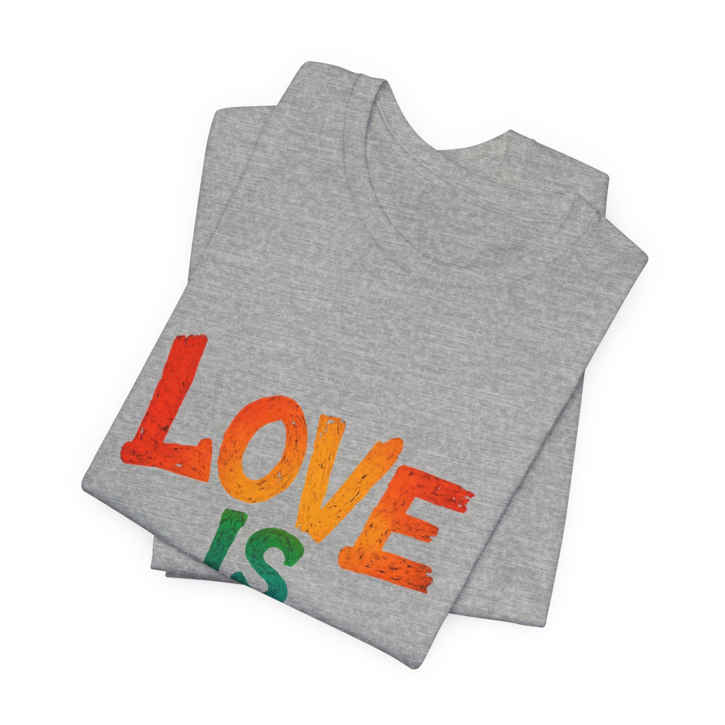 Rainbow Love Is Love Tee, LGBTQ+ Pride Shirt, Unisex Short Sleeve T-Shirt, Comfortable Casual Wear, Gift for Pride Month