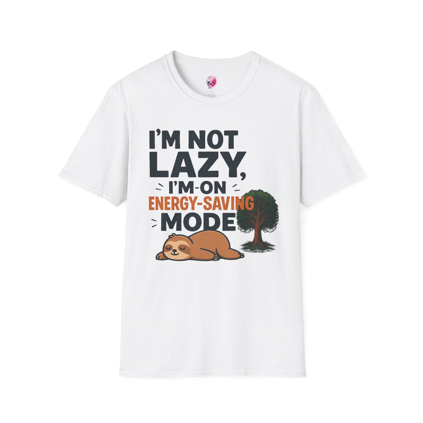 Unisex Energy-Saving Mode T-Shirt, Funny Tee for Sloth Lovers, Gift for Lazy Days, Casual Wear, Perfect for Relaxation
