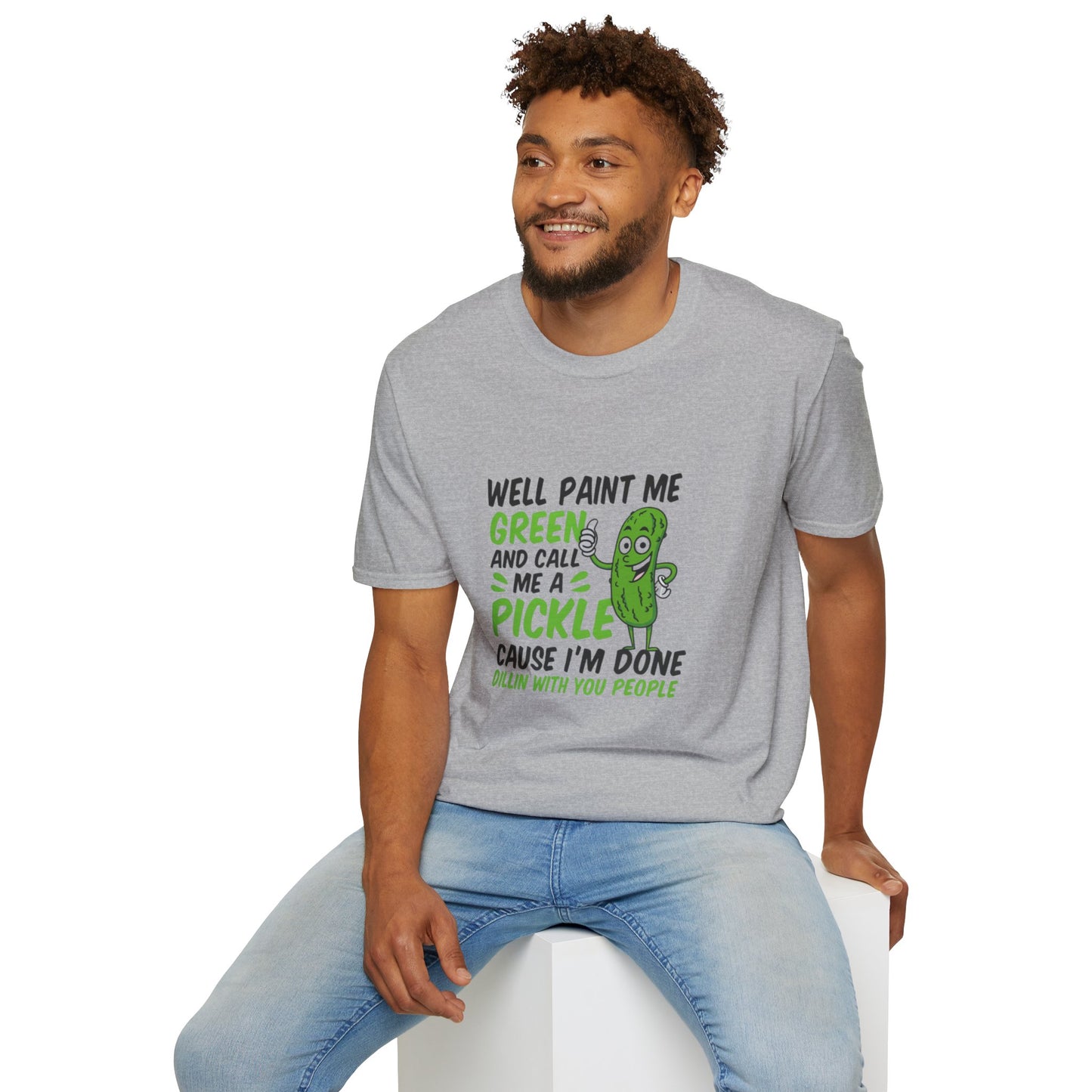 Funny Pickle T-Shirt, Humorous Cotton Tee, Gift for Friends, Casual Wear, Unisex Graphic Shirt, Party or Everyday Style