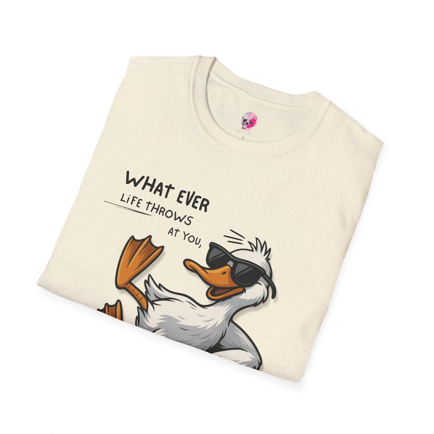 Funny Duck Quote Unisex T-Shirt | Life Throws at You | Gift for Friends, Humor Tee, Casual Wear, Birthday Gift, Animal Lover