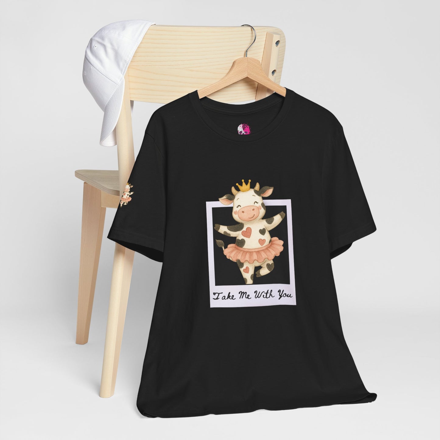 Cow Princess Short Sleeve Tee, Cute Animal Shirt, Farm Life Apparel, Gift for Her, Cow Lover Tee, Quirky Fashion, Birthday Gift