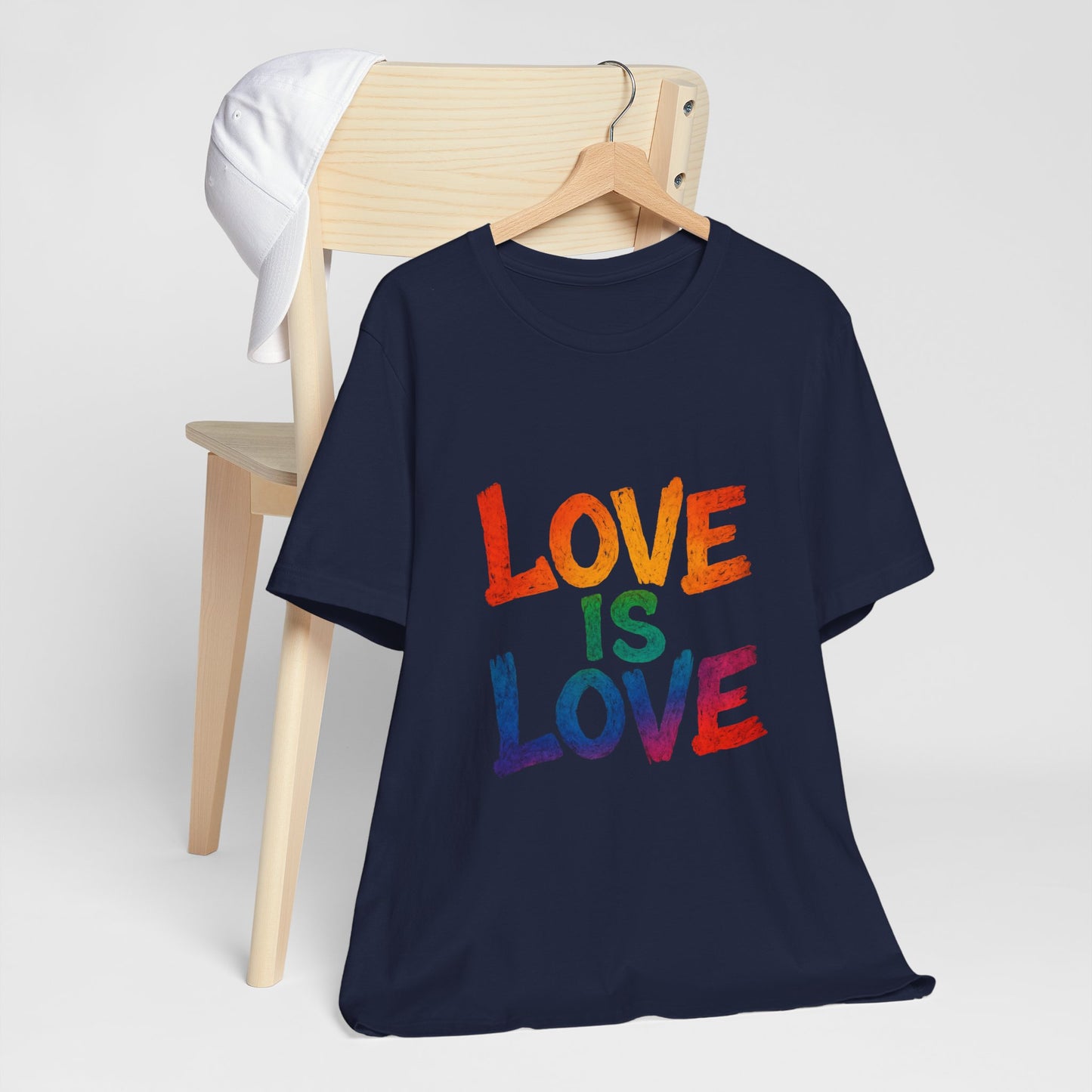 Rainbow Love Is Love Tee, LGBTQ+ Pride Shirt, Unisex Short Sleeve T-Shirt, Comfortable Casual Wear, Gift for Pride Month