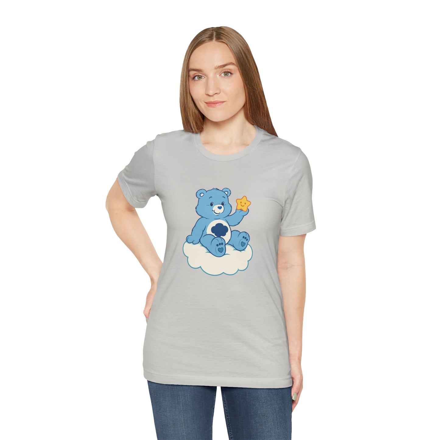 Cute Bear Cloud Tee, Adorable Graphic T-Shirt, Perfect Gift for Kids, Baby Shower, Birthday Party, Casual Wear