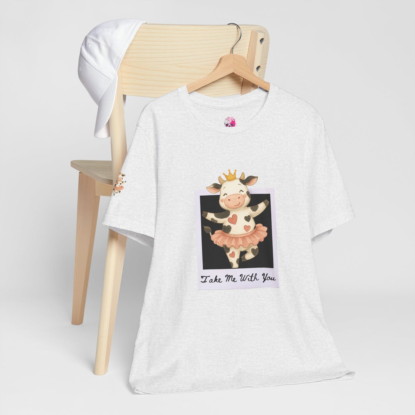 Cow Princess Short Sleeve Tee, Cute Animal Shirt, Farm Life Apparel, Gift for Her, Cow Lover Tee, Quirky Fashion, Birthday Gift