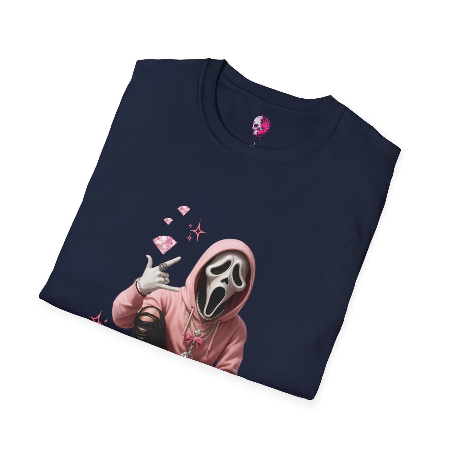 Scream-Inspired Graphic Tee, Unisex Softstyle T-Shirt, Trendy Casual Wear, Halloween Costume Top, Streetwear Apparel