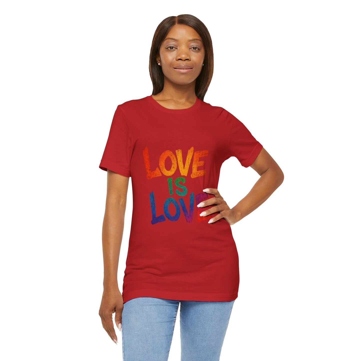 Rainbow Love Is Love Tee, LGBTQ+ Pride Shirt, Unisex Short Sleeve T-Shirt, Comfortable Casual Wear, Gift for Pride Month