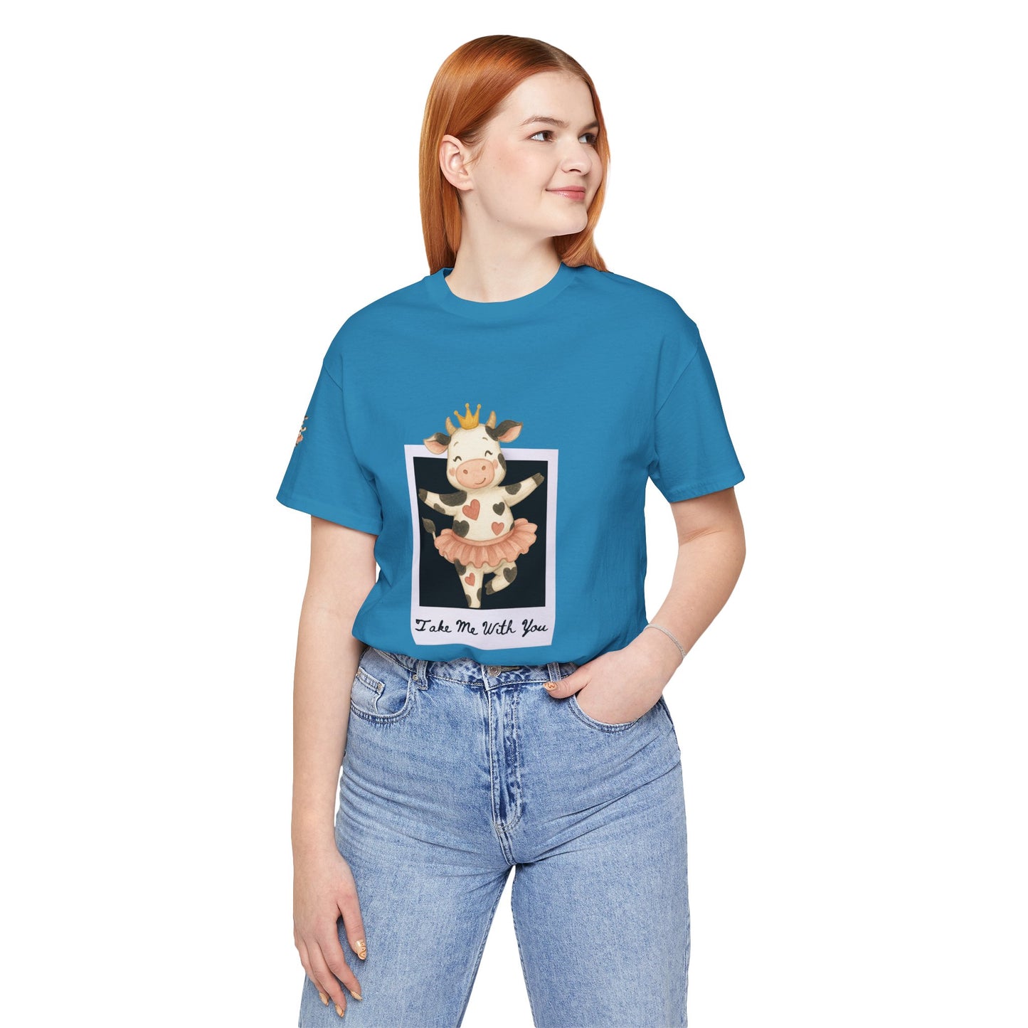 Cow Princess Short Sleeve Tee, Cute Animal Shirt, Farm Life Apparel, Gift for Her, Cow Lover Tee, Quirky Fashion, Birthday Gift
