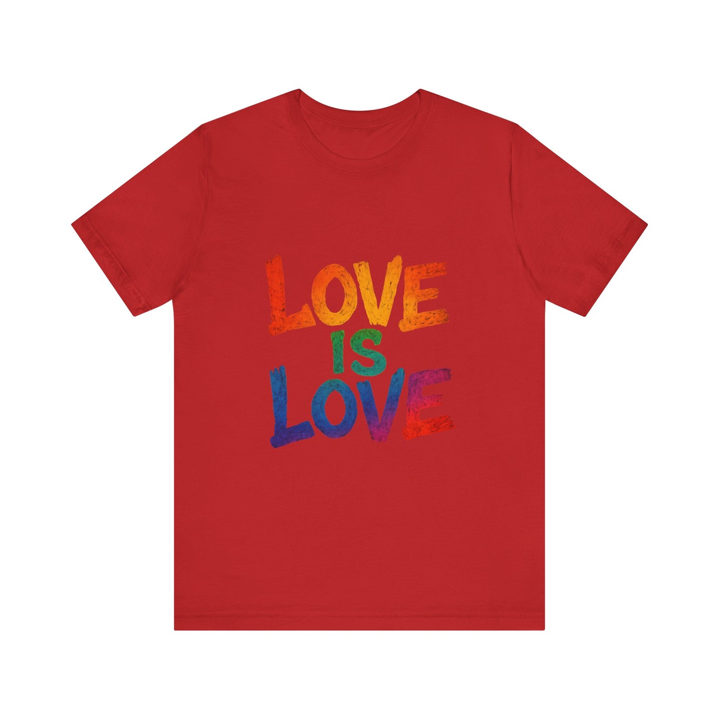 Rainbow Love Is Love Tee, LGBTQ+ Pride Shirt, Unisex Short Sleeve T-Shirt, Comfortable Casual Wear, Gift for Pride Month