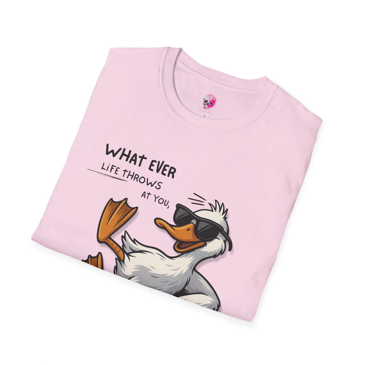 Funny Duck Quote Unisex T-Shirt | Life Throws at You | Gift for Friends, Humor Tee, Casual Wear, Birthday Gift, Animal Lover