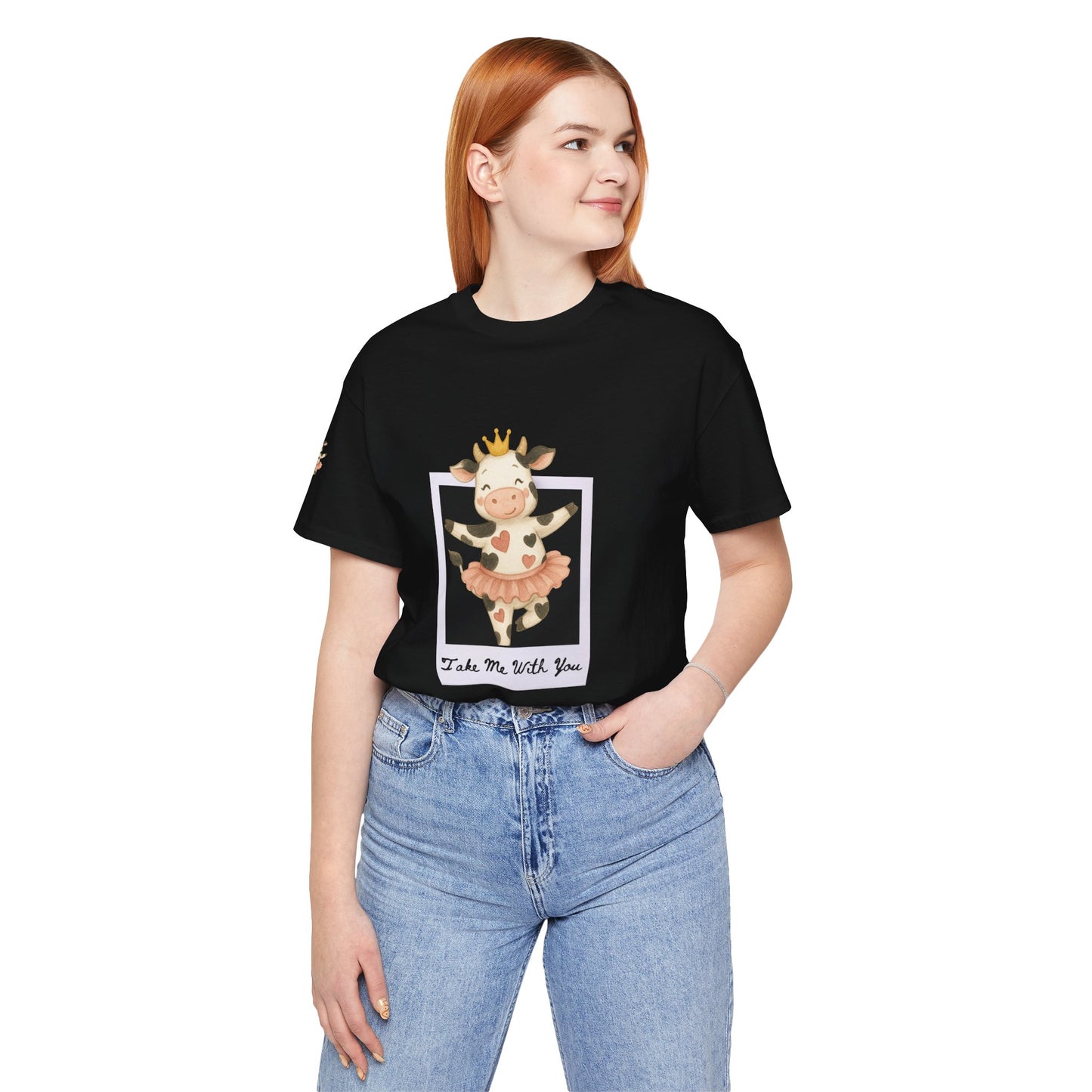 Cow Princess Short Sleeve Tee, Cute Animal Shirt, Farm Life Apparel, Gift for Her, Cow Lover Tee, Quirky Fashion, Birthday Gift