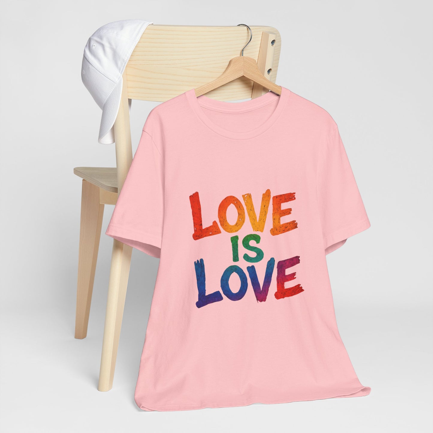 Rainbow Love Is Love Tee, LGBTQ+ Pride Shirt, Unisex Short Sleeve T-Shirt, Comfortable Casual Wear, Gift for Pride Month