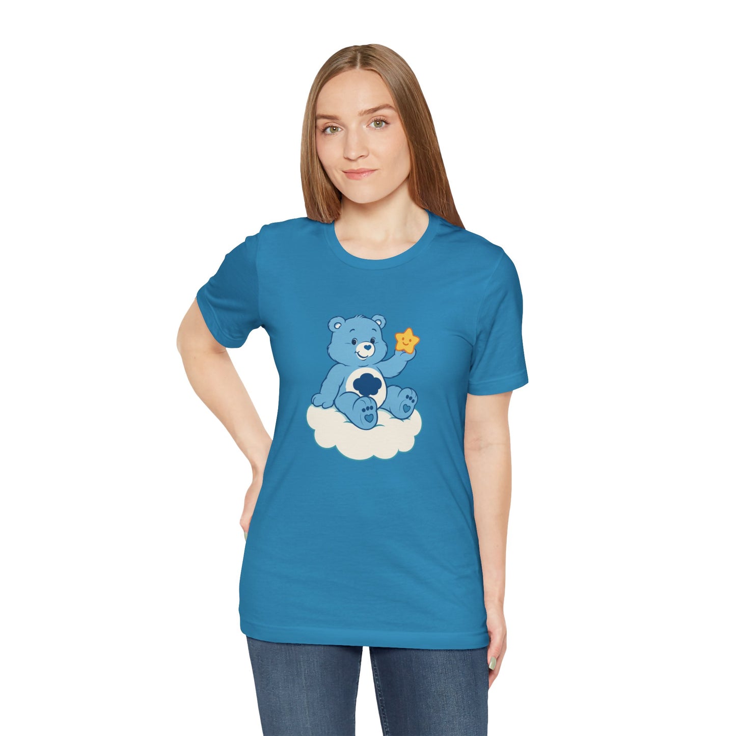 Cute Bear Cloud Tee, Adorable Graphic T-Shirt, Perfect Gift for Kids, Baby Shower, Birthday Party, Casual Wear