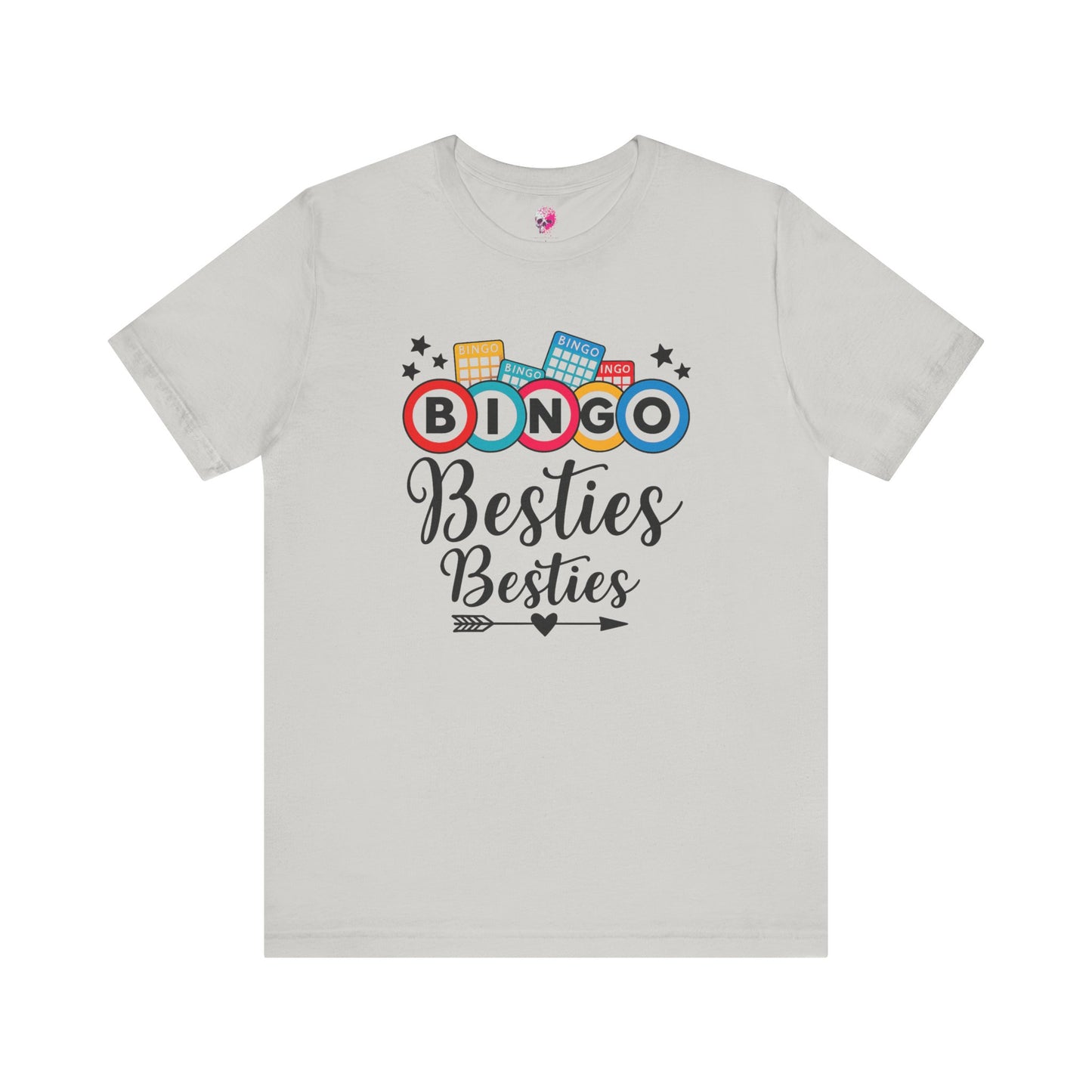 Bingo Besties Tee - Fun Unisex Jersey Short Sleeve Shirt for Game Nights, Friendship Gifts, Birthday Parties, Casual Wear