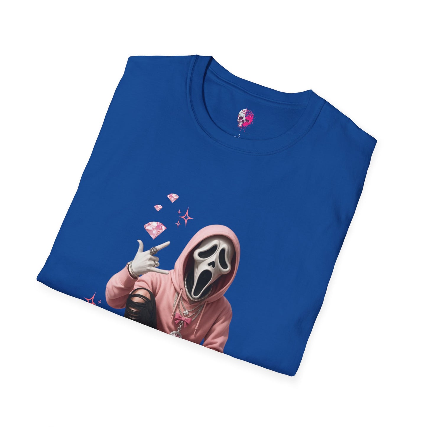 Scream-Inspired Graphic Tee, Unisex Softstyle T-Shirt, Trendy Casual Wear, Halloween Costume Top, Streetwear Apparel
