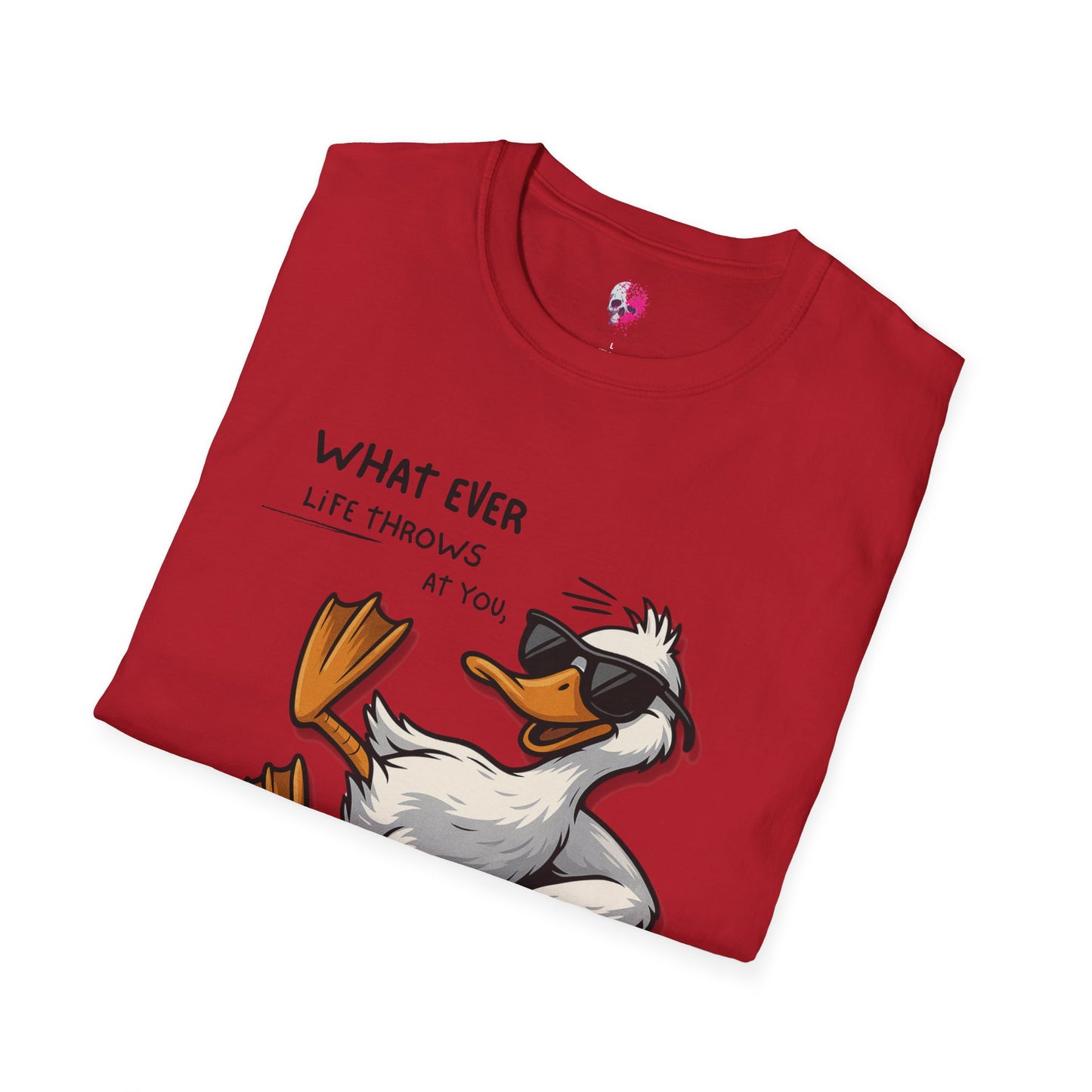 Funny Duck Quote Unisex T-Shirt | Life Throws at You | Gift for Friends, Humor Tee, Casual Wear, Birthday Gift, Animal Lover