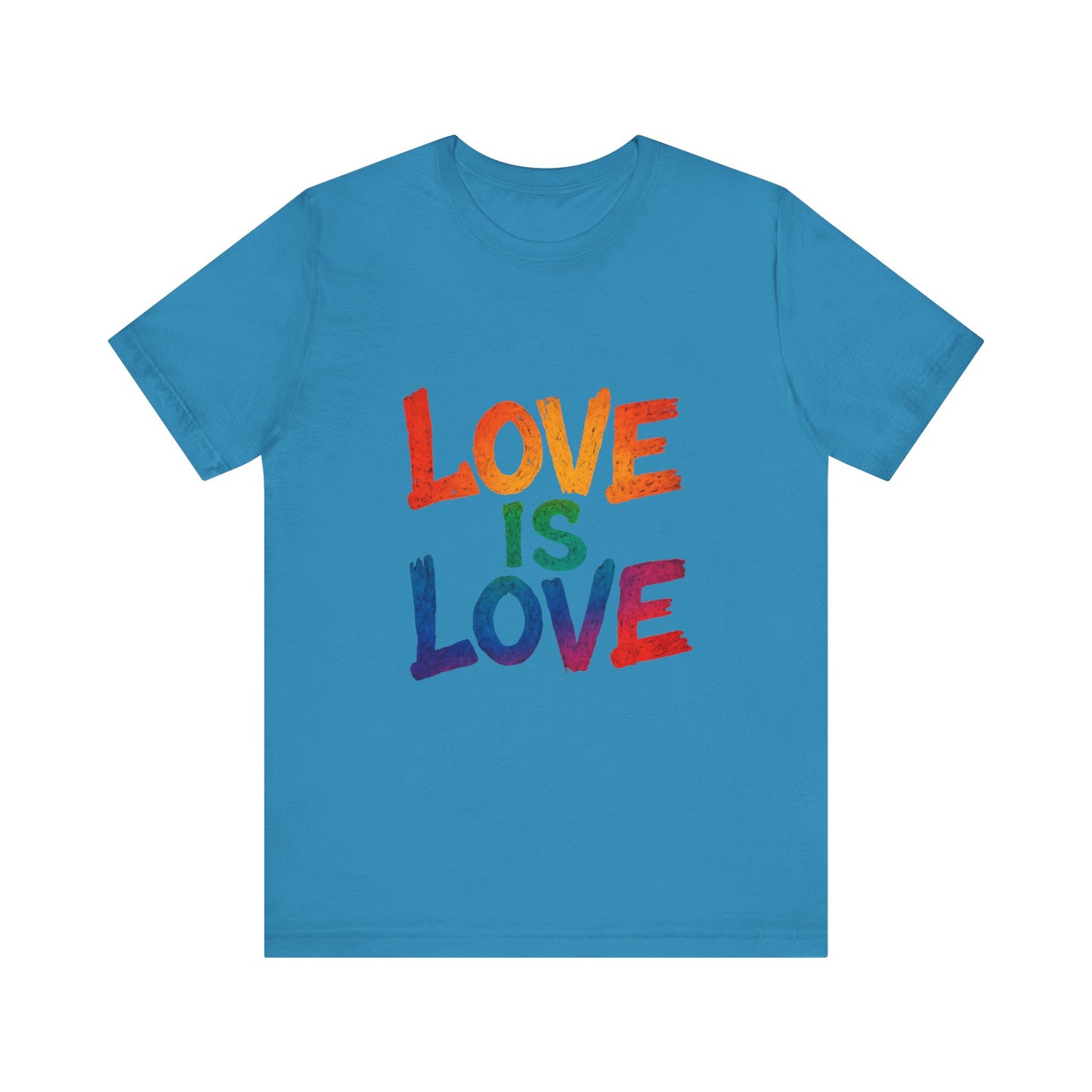 Rainbow Love Is Love Tee, LGBTQ+ Pride Shirt, Unisex Short Sleeve T-Shirt, Comfortable Casual Wear, Gift for Pride Month
