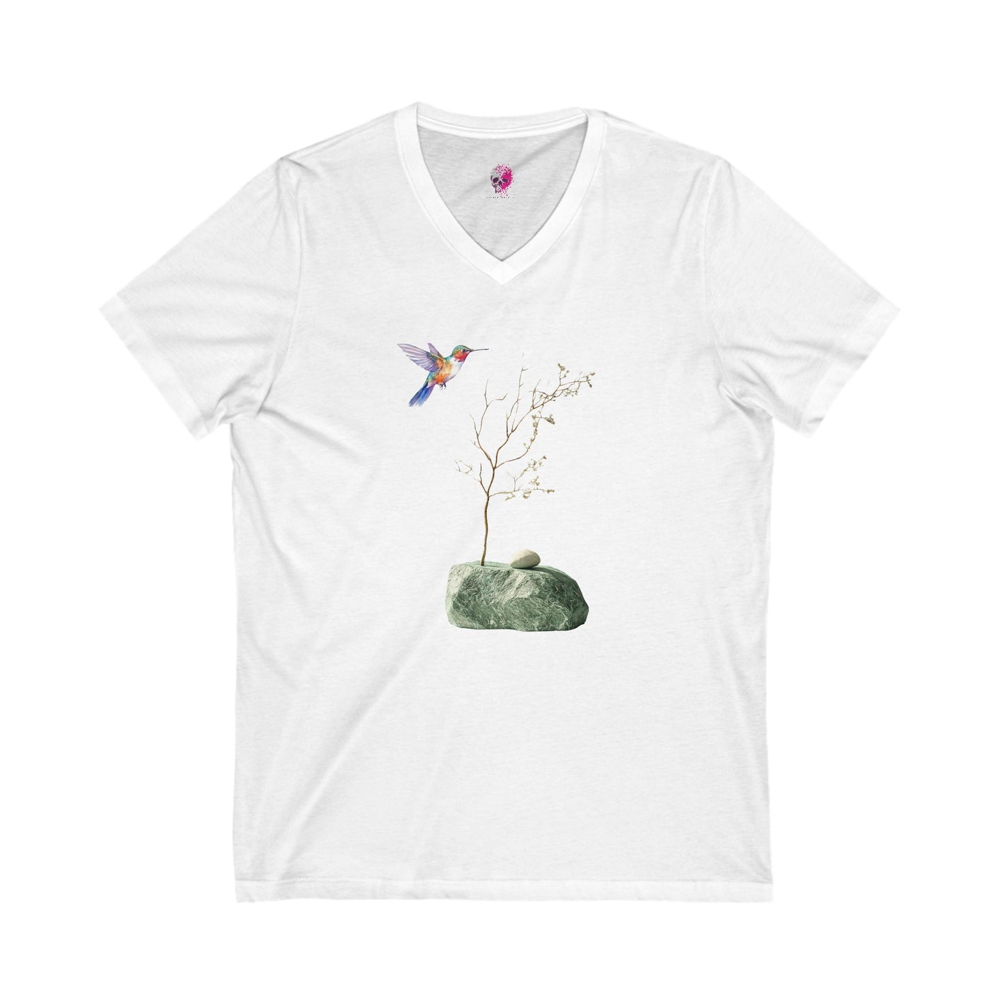 Bird Branch Unisex Jersey Short Sleeve V-Neck Tee