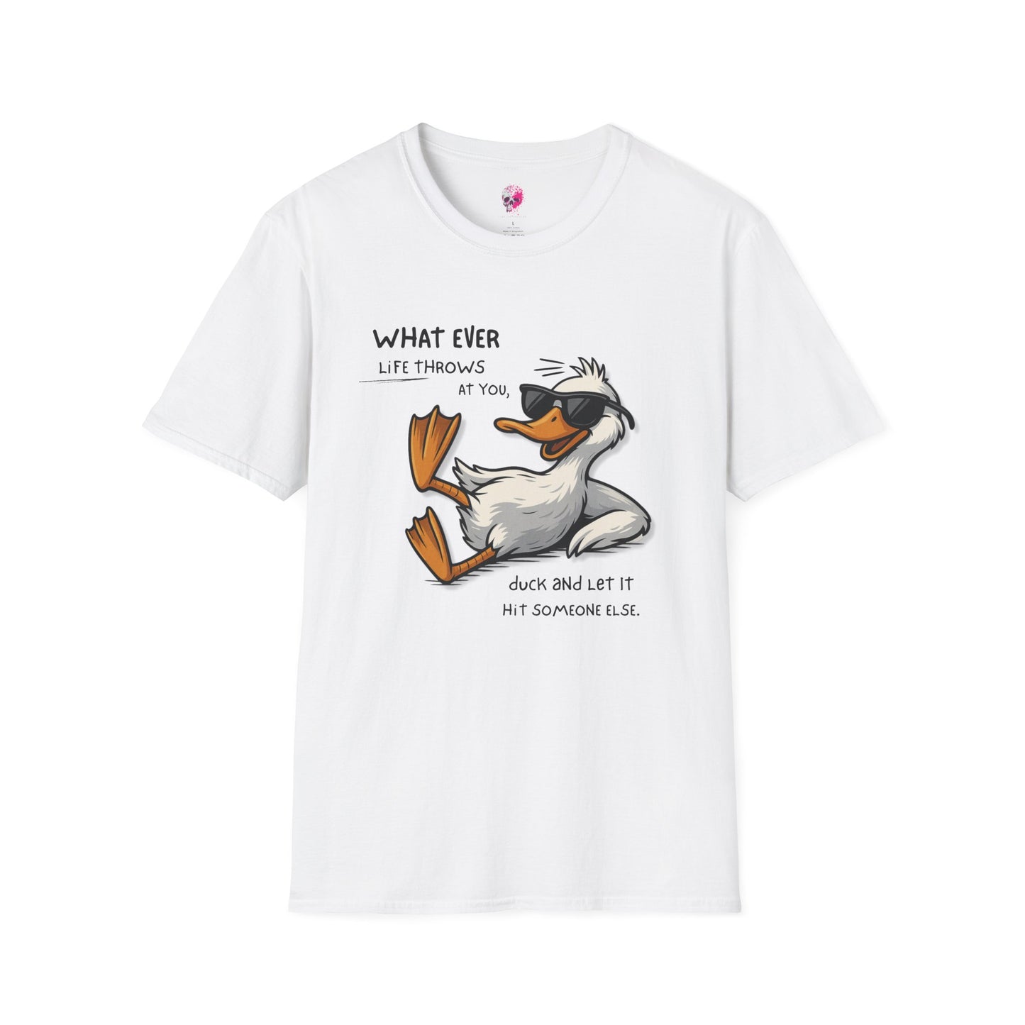 Funny Duck Quote Unisex T-Shirt | Life Throws at You | Gift for Friends, Humor Tee, Casual Wear, Birthday Gift, Animal Lover