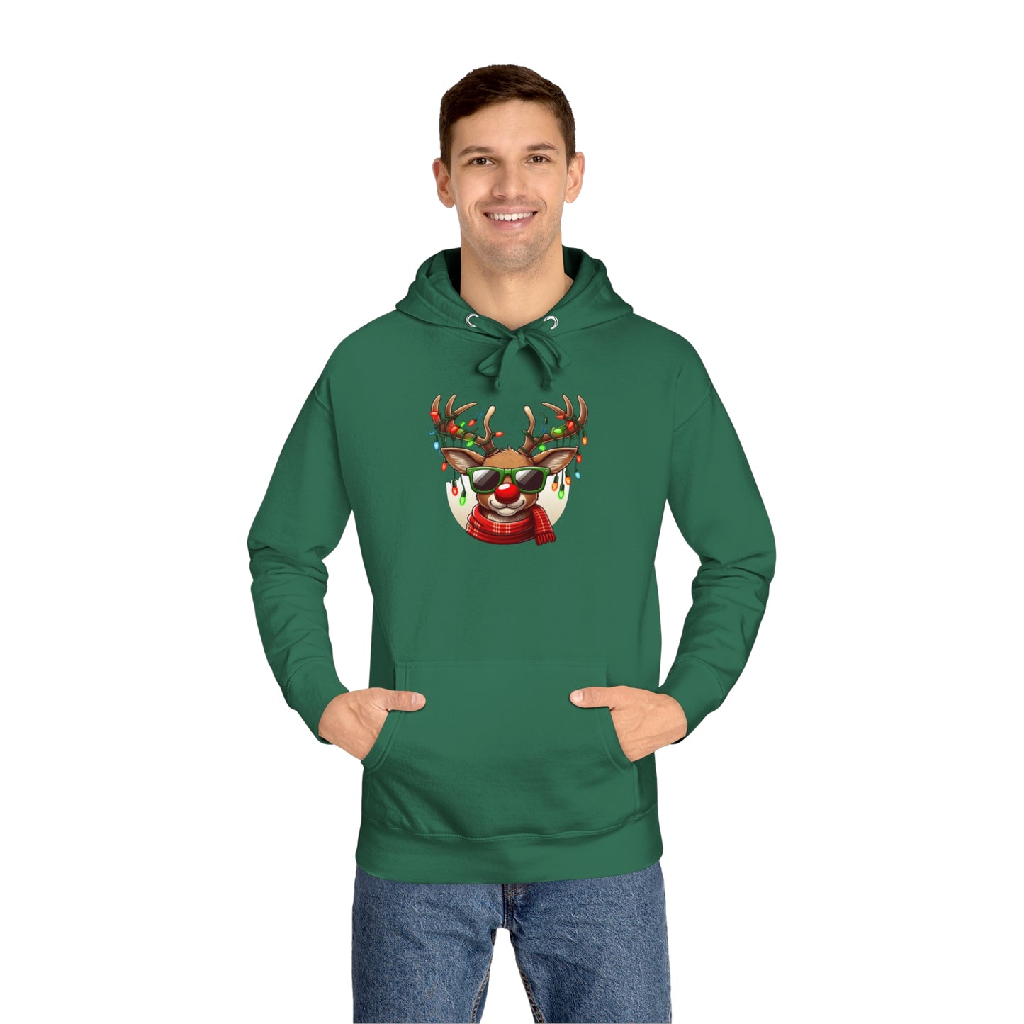 Christmas Reindeer Unisex Fleece Hoodie