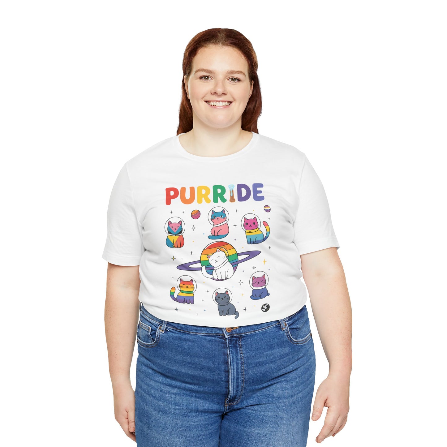 Purride Cat Tee, Fun LGBTQ+ Pride Shirt, Cute Kitty Graphic T-Shirt, Unisex Casual Wear, Gift for Cat Lovers