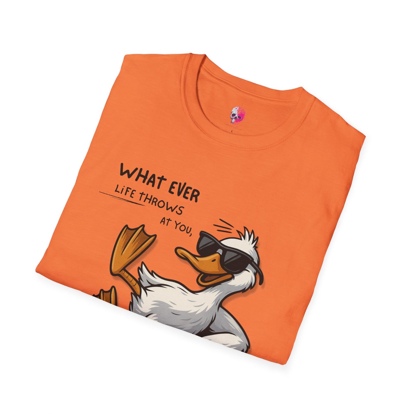 Funny Duck Quote Unisex T-Shirt | Life Throws at You | Gift for Friends, Humor Tee, Casual Wear, Birthday Gift, Animal Lover
