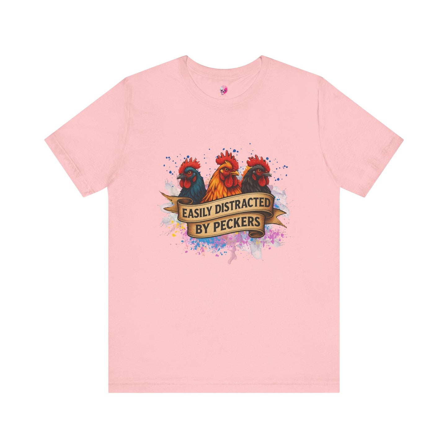 Easily Distracted by Pecker's Unisex Tee, Funny Farm Life Shirt, Animal Lover Gift, Humorous Gift, Country Style Apparel