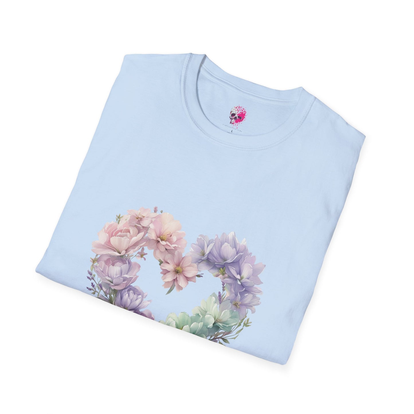 Floral Heart Unisex T-Shirt | Softstyle Tee for Floral Lovers | Perfect Gift for Birthdays, Anniversaries, or Casual Wear
