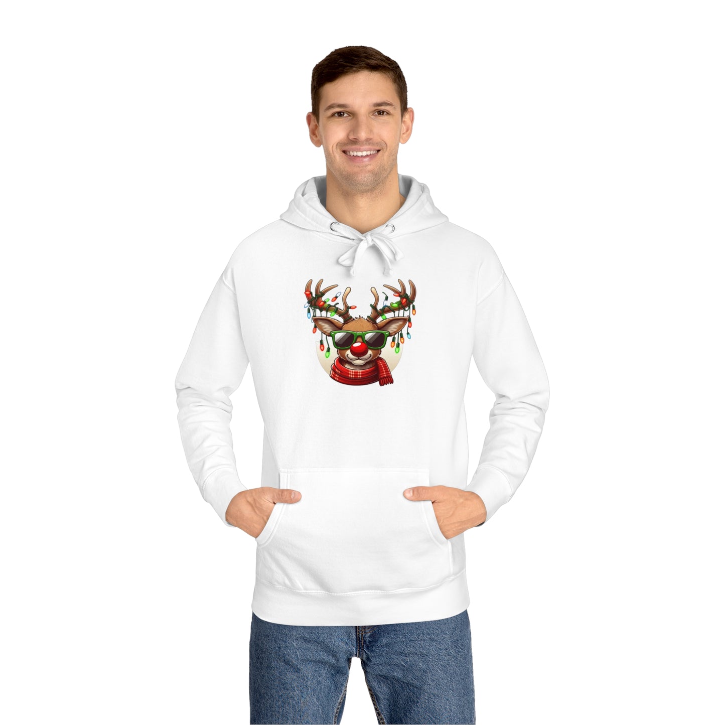 Christmas Reindeer Unisex Fleece Hoodie