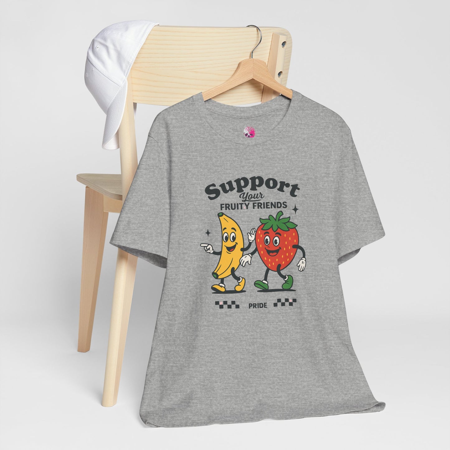 Fruity Friends Pride Tee - Support Your Fruity Friends, LGBTQ+ Pride Apparel, Casual Summer Shirt, Cute Graphic Tee, Gift for Fruit Lovers