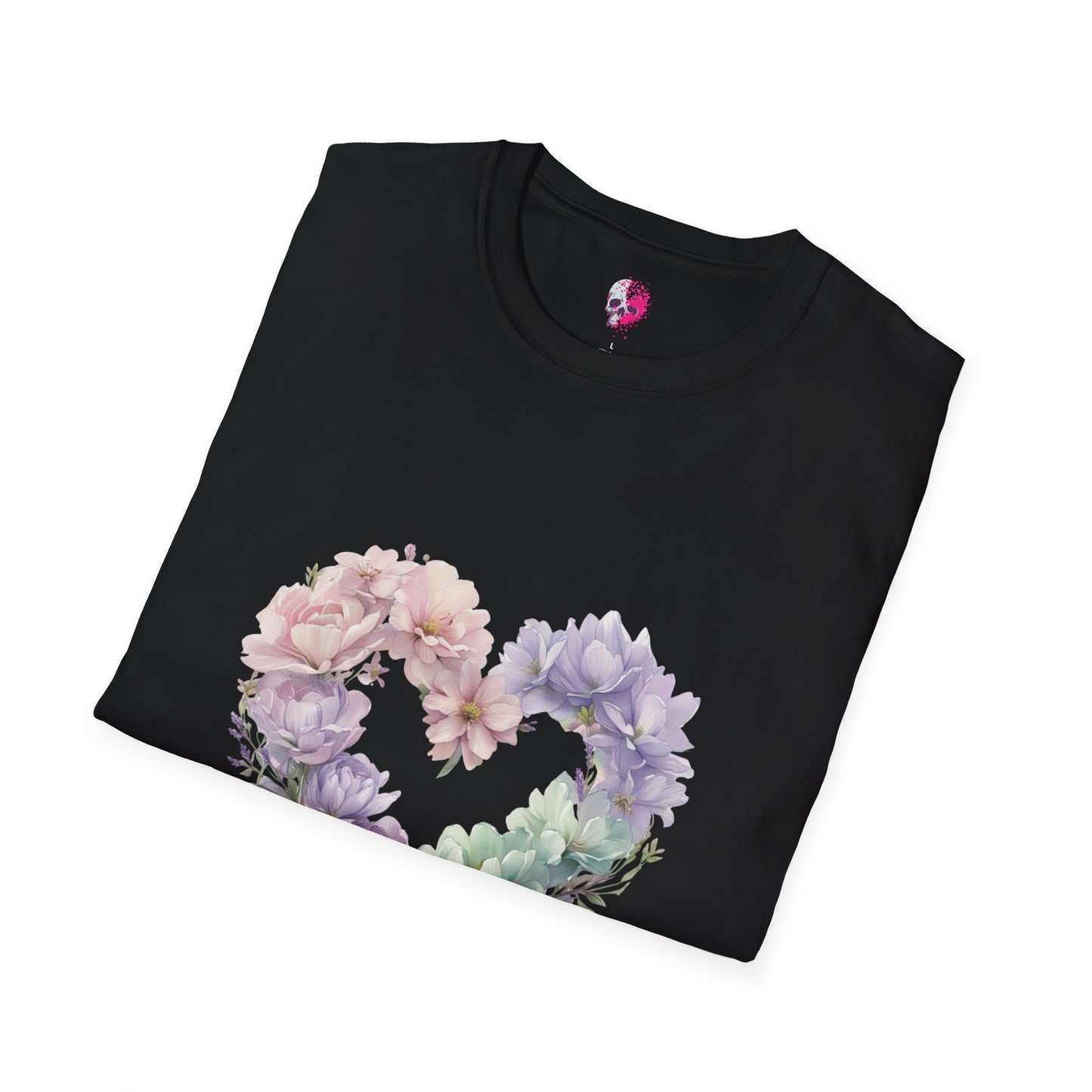 Floral Heart Unisex T-Shirt | Softstyle Tee for Floral Lovers | Perfect Gift for Birthdays, Anniversaries, or Casual Wear