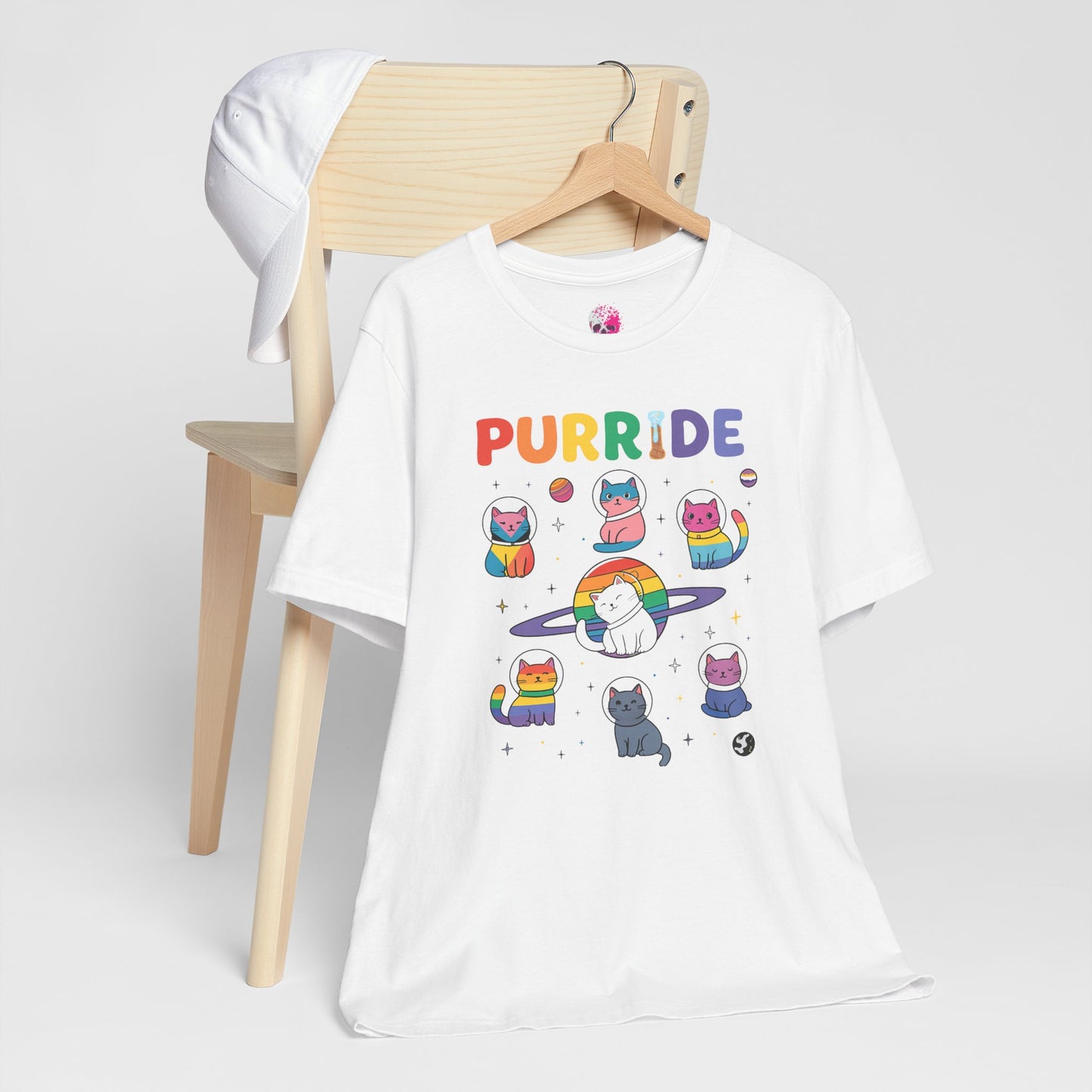Purride Cat Tee, Fun LGBTQ+ Pride Shirt, Cute Kitty Graphic T-Shirt, Unisex Casual Wear, Gift for Cat Lovers