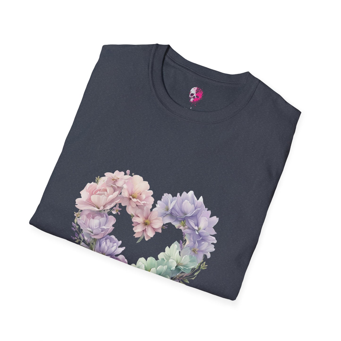 Floral Heart Unisex T-Shirt | Softstyle Tee for Floral Lovers | Perfect Gift for Birthdays, Anniversaries, or Casual Wear