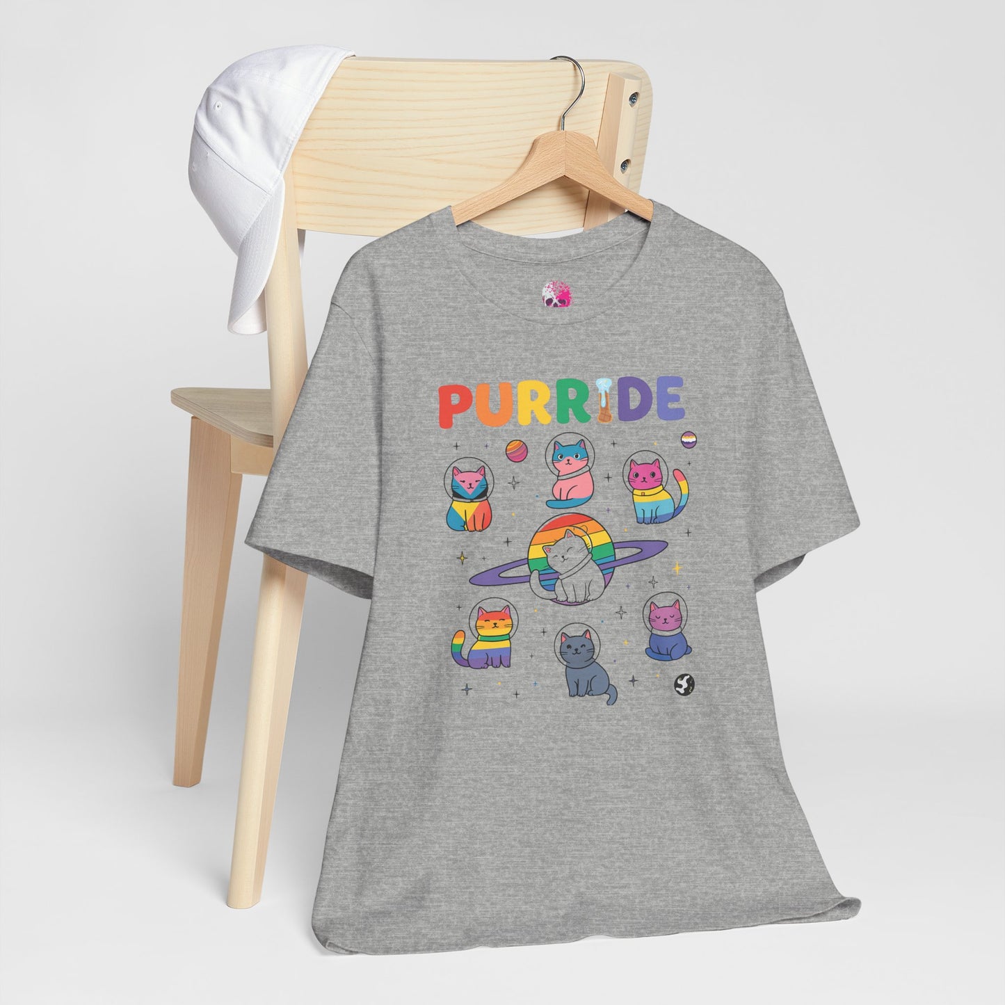 Purride Cat Tee, Fun LGBTQ+ Pride Shirt, Cute Kitty Graphic T-Shirt, Unisex Casual Wear, Gift for Cat Lovers