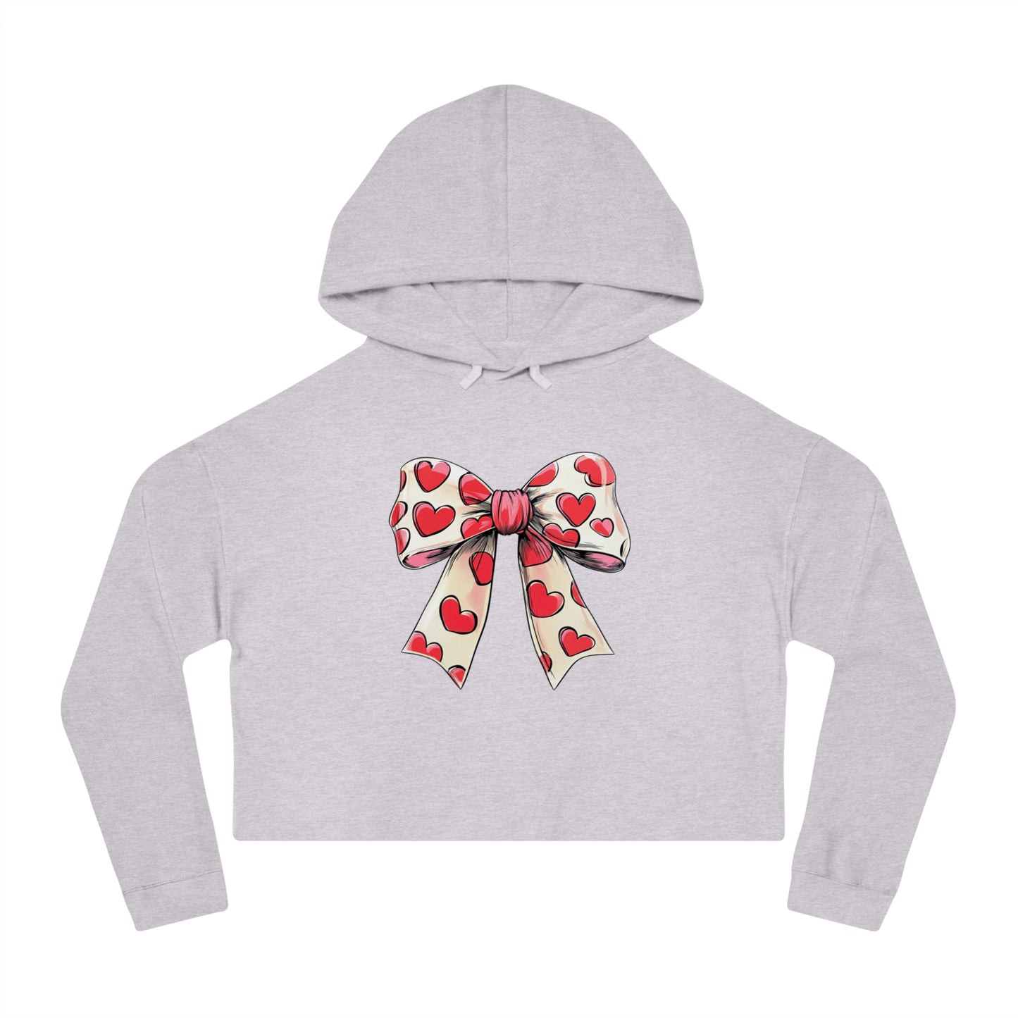 Heart BOW Women’s Cropped Hooded Sweatshirt