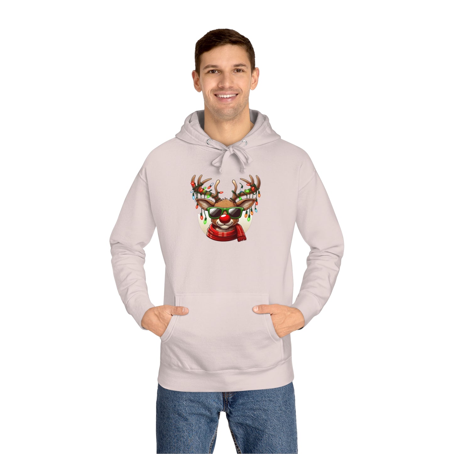 Christmas Reindeer Unisex Fleece Hoodie