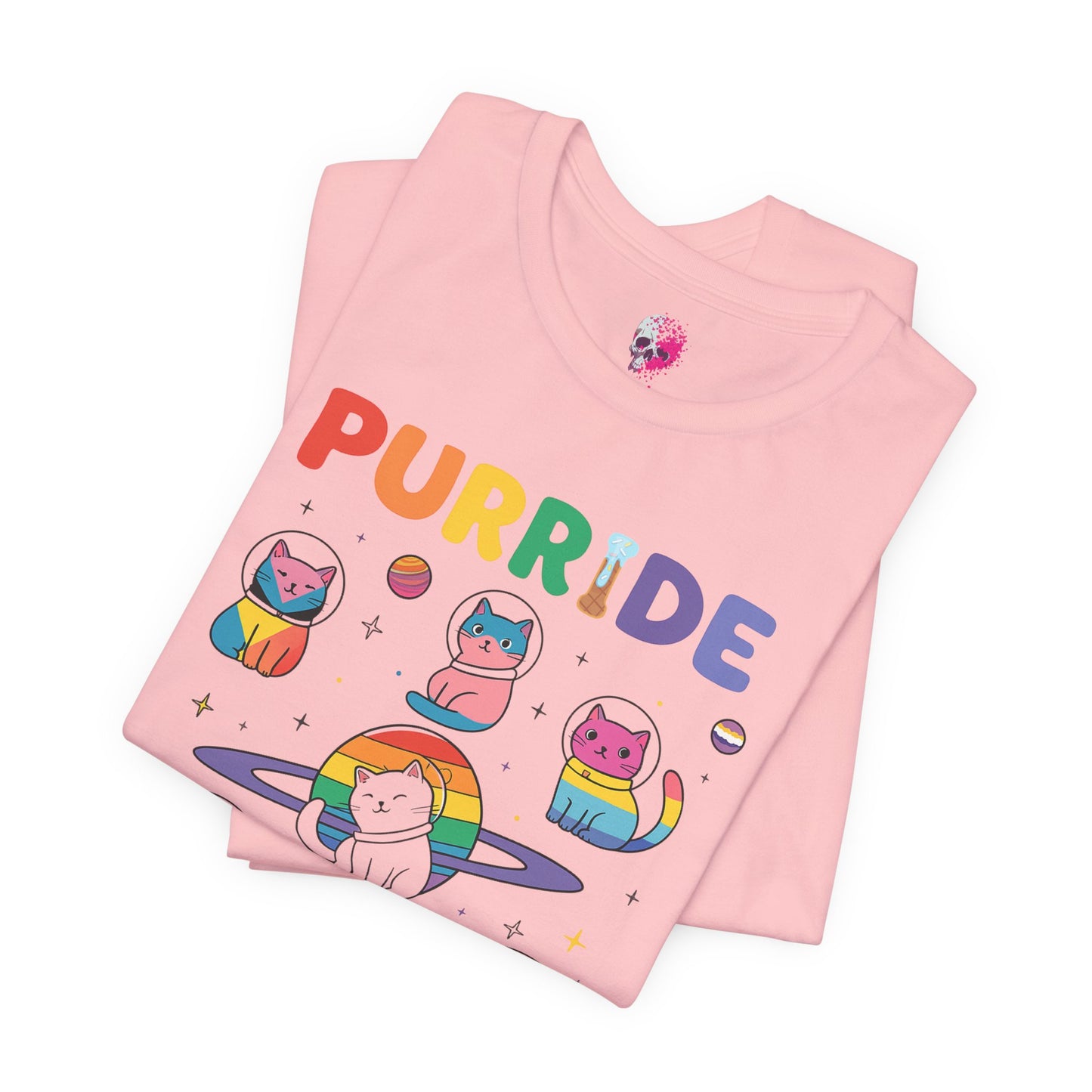 Purride Cat Tee, Fun LGBTQ+ Pride Shirt, Cute Kitty Graphic T-Shirt, Unisex Casual Wear, Gift for Cat Lovers