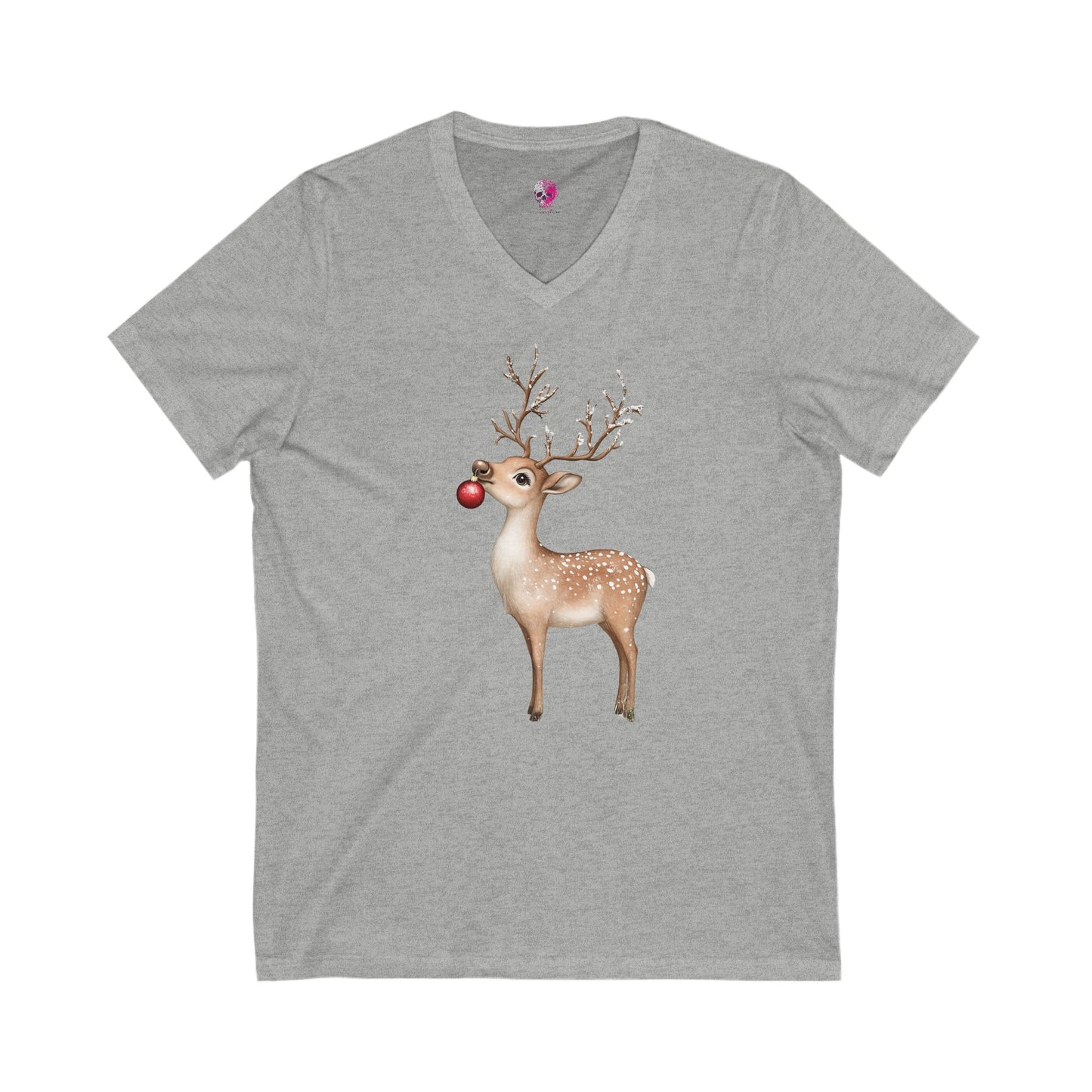 Reindeer Unisex Jersey Short Sleeve V-Neck Tee