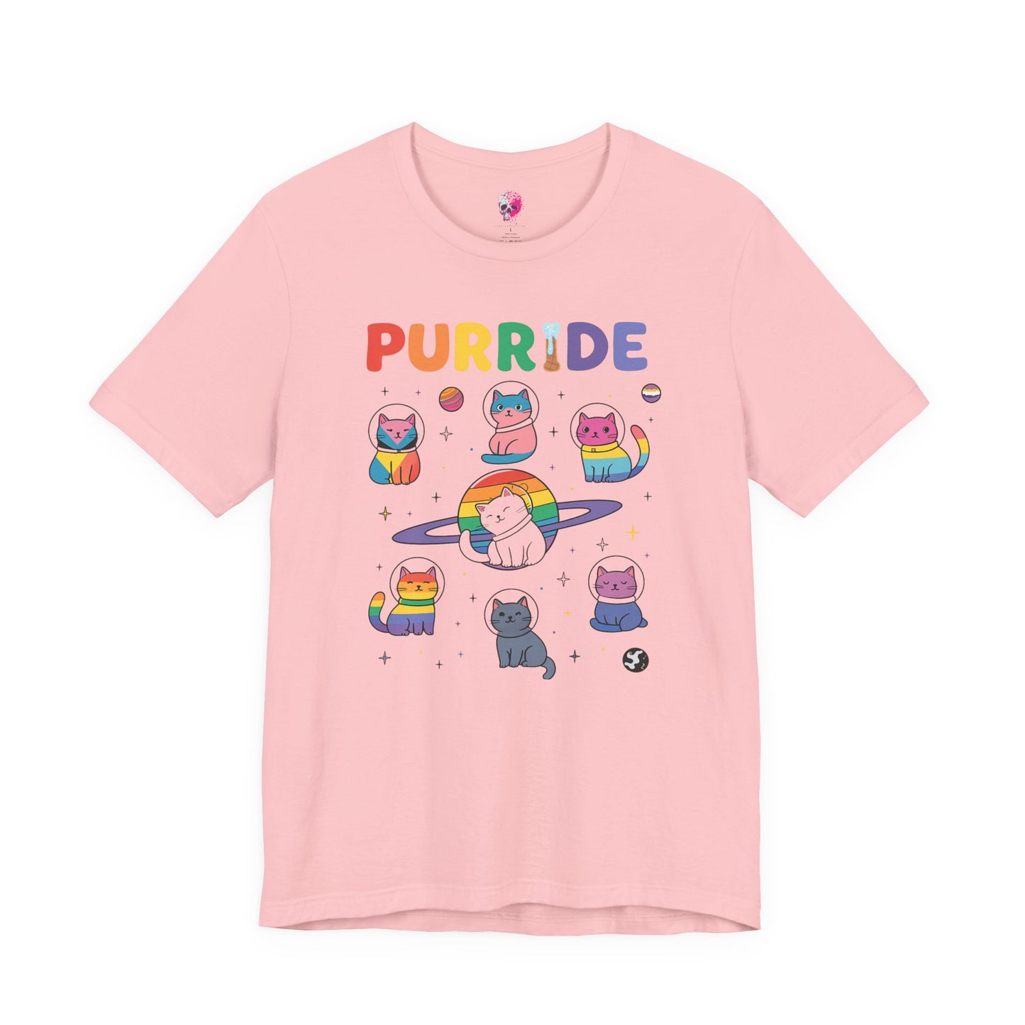 Purride Cat Tee, Fun LGBTQ+ Pride Shirt, Cute Kitty Graphic T-Shirt, Unisex Casual Wear, Gift for Cat Lovers