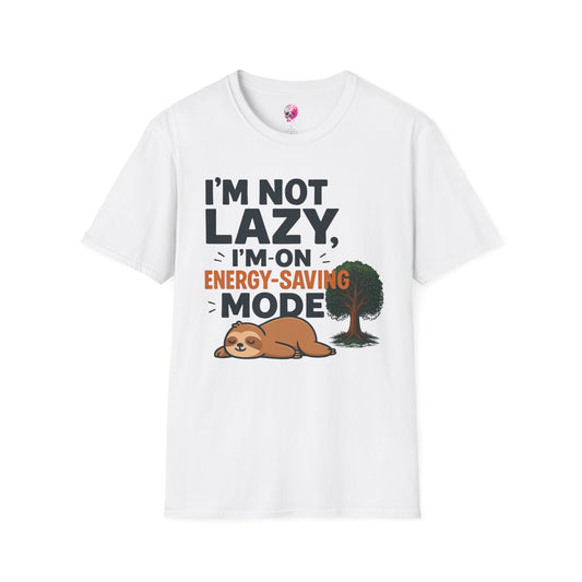 Unisex Energy-Saving Mode T-Shirt, Funny Tee for Sloth Lovers, Gift for Lazy Days, Casual Wear, Perfect for Relaxation