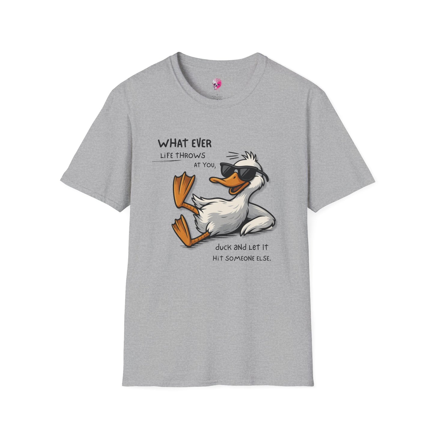Funny Duck Quote Unisex T-Shirt | Life Throws at You | Gift for Friends, Humor Tee, Casual Wear, Birthday Gift, Animal Lover