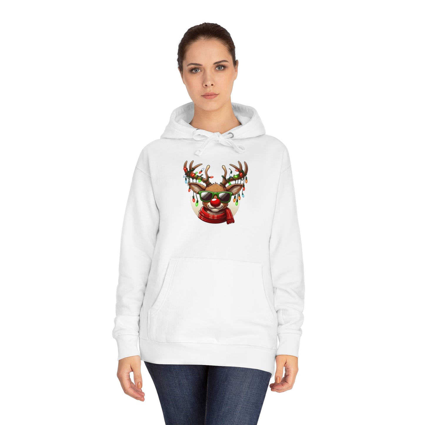 Christmas Reindeer Unisex Fleece Hoodie