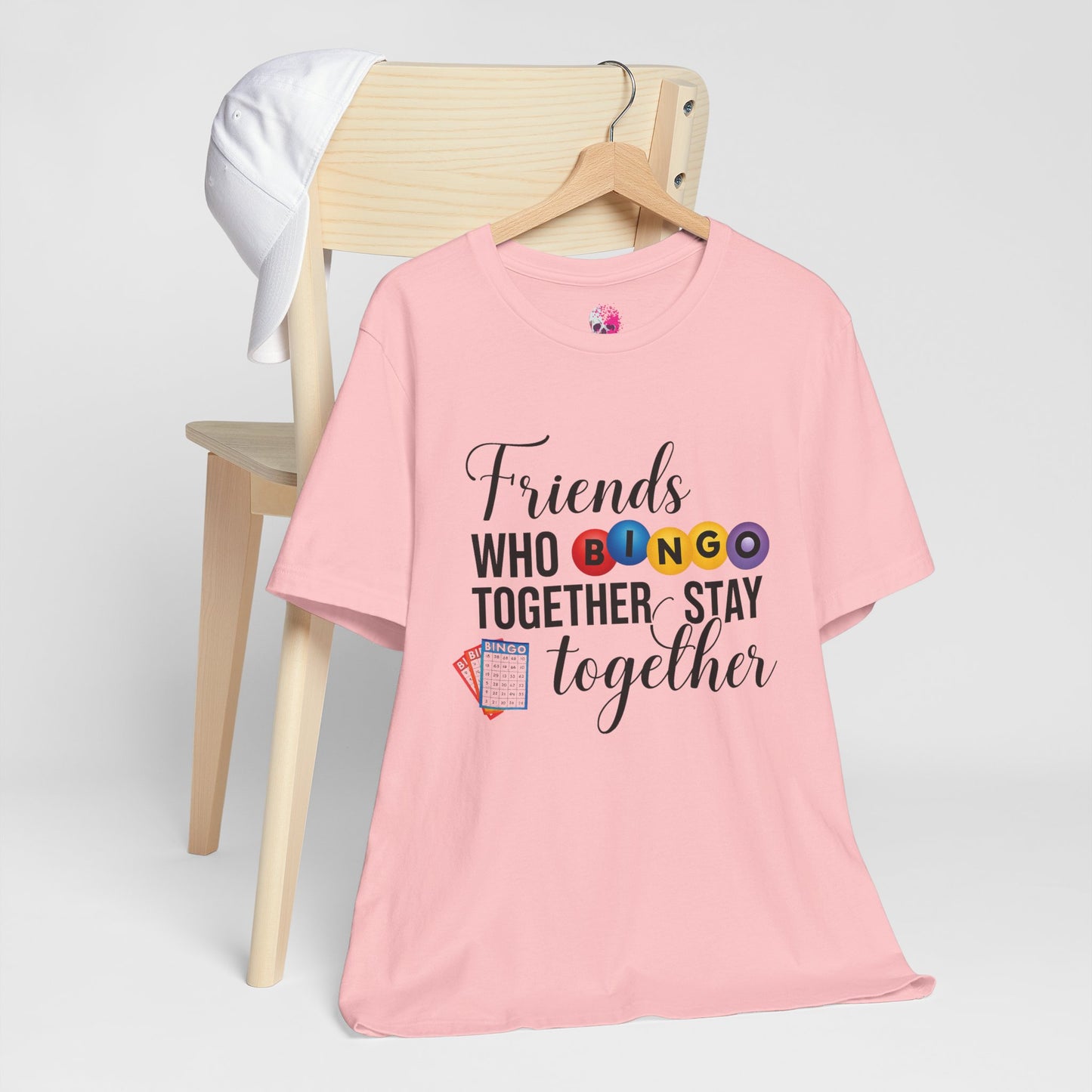 Friends Who Bingo Together Tee | Fun Unisex Shirt, Gift for Bingo Lovers, Game Night Apparel, Casual Wear, Friendship Tee