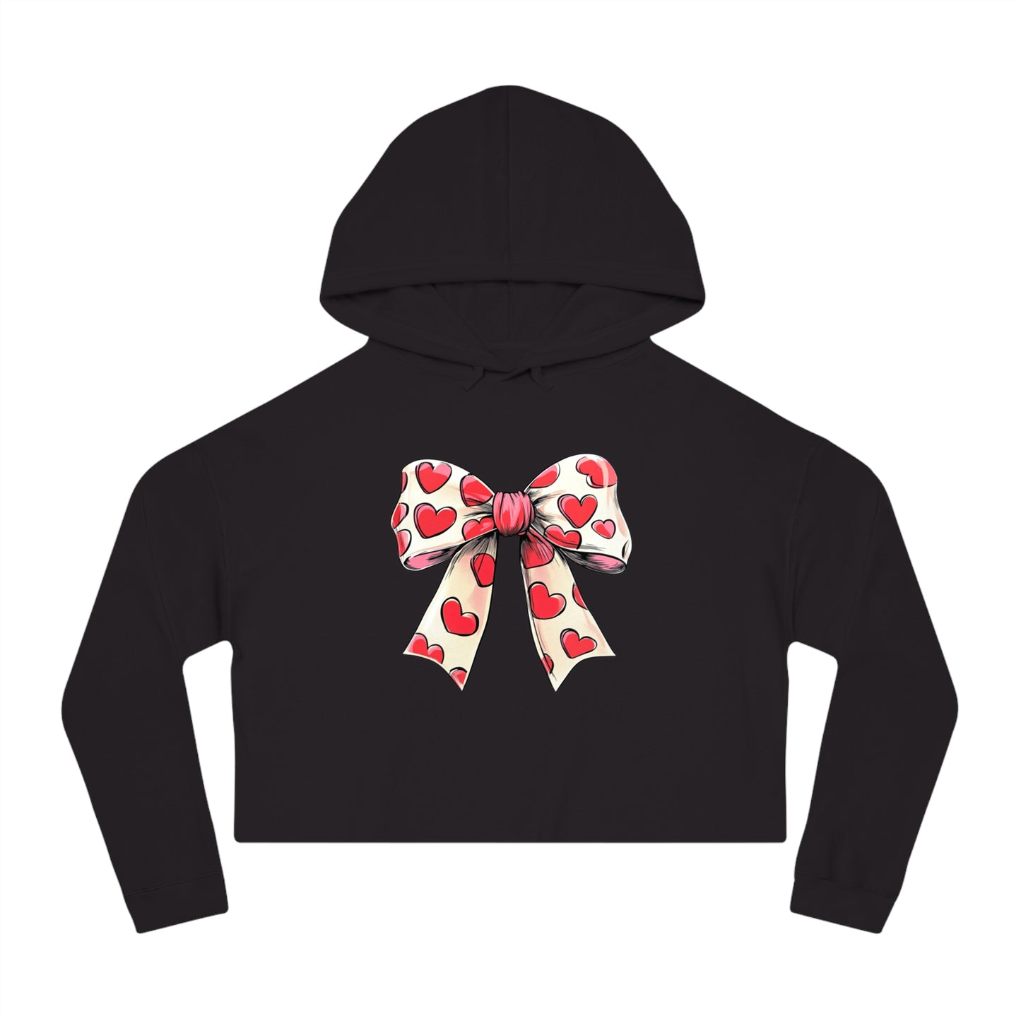 Heart BOW Women’s Cropped Hooded Sweatshirt