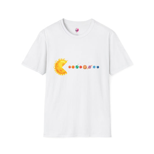 Sunny Universe Graphic T-Shirt, Unisex Softstyle Tee, Cosmic Art Shirt, Gift for Space Lovers, Fun Astrological Tee, Casual Everyday Wear